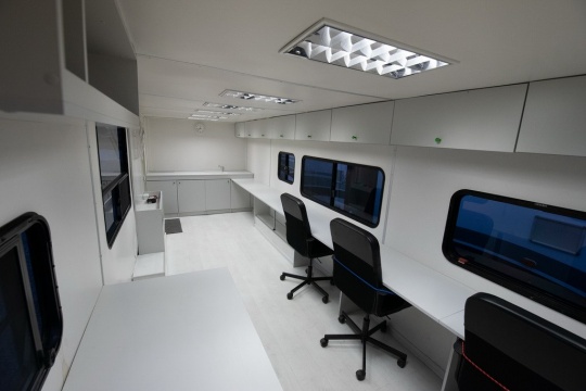 Mobile office trailer for film productions in Bulgaria, Greece and Romania