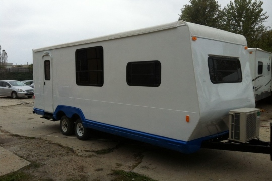 Mobile office trailer for film productions in Bulgaria, Greece and Romania